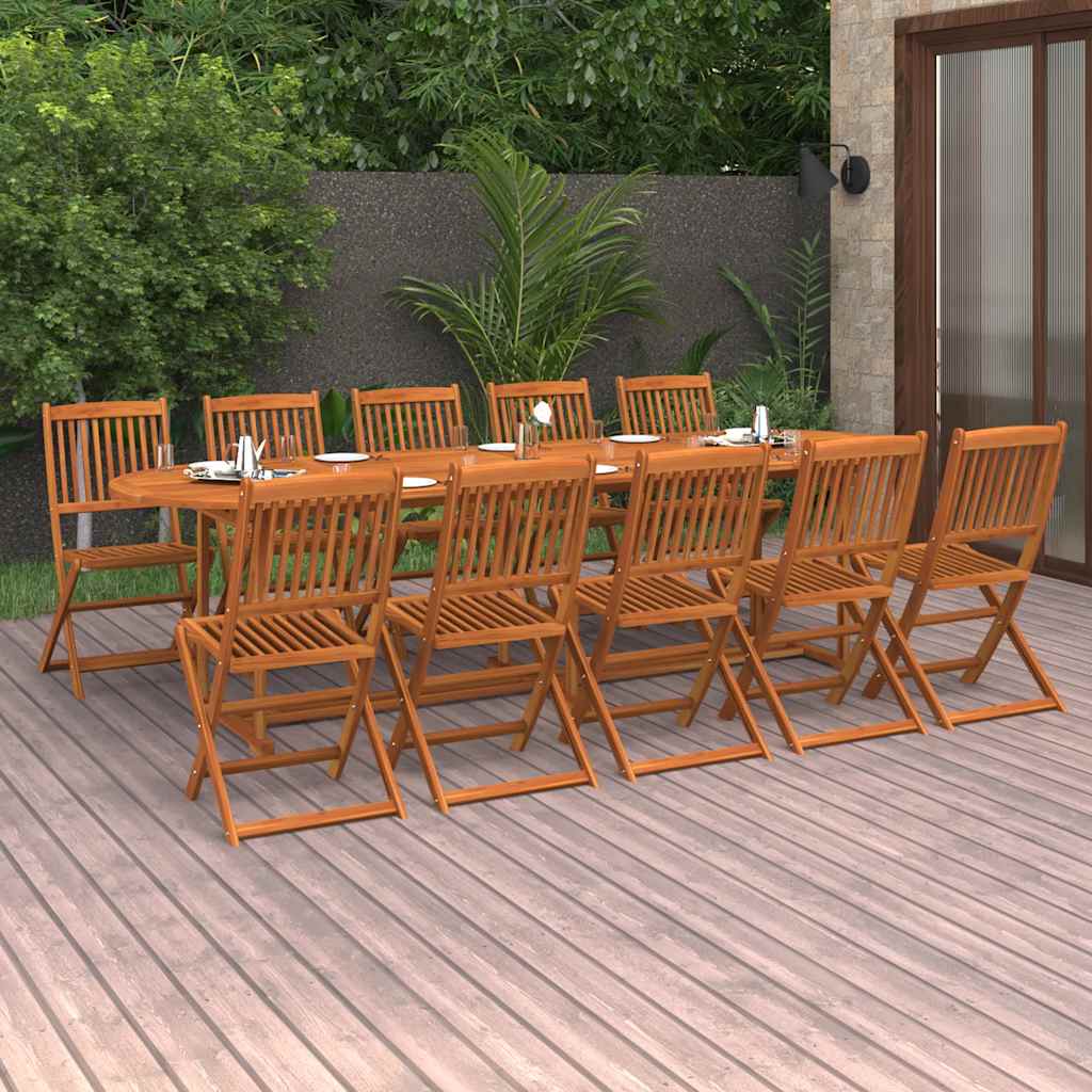 vidaXL Σετ Τραπεζαρίας Κήπου 11 Τεμαχίων 280x90x75 εκ. Μασίφ Ακακία