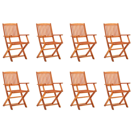 vidaXL Καρέκλες Κήπου Πτυσσόμενες 8 τεμ. από Μασίφ Ξύλο Ευκαλύπτου