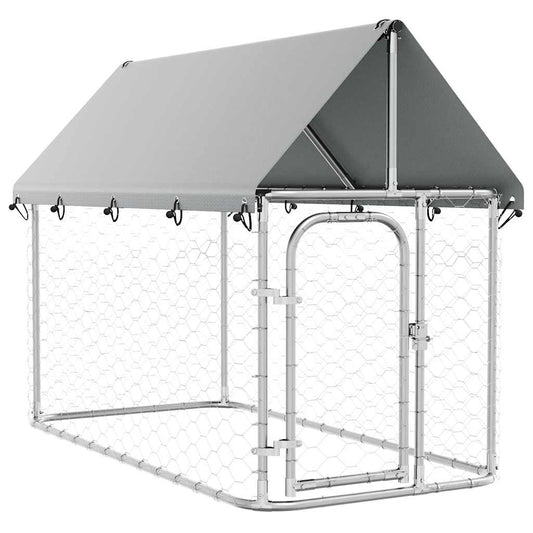 vidaXL Κλουβί Σκύλου Εξωτερικού Χώρου 200 x 100 x 150 εκ. με Στέγαστρο