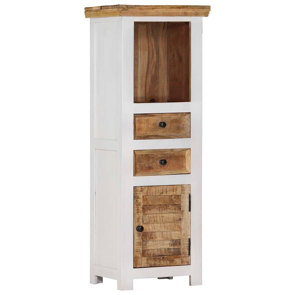 vidaXL Ντουλάπι Καφέ/Λευκό 40x30x110 εκ. Μασίφ Ξύλο Μάνγκο & Ακακίας