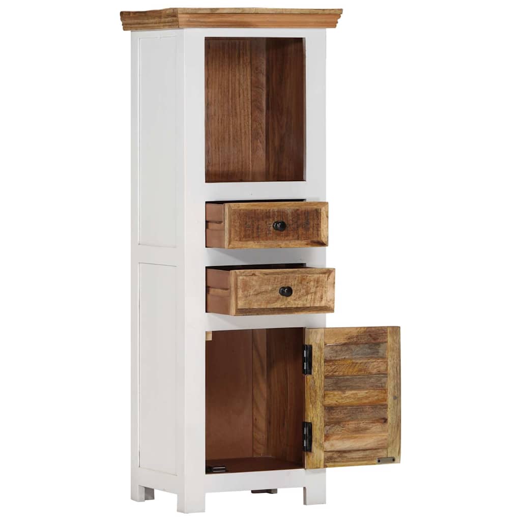 vidaXL Ντουλάπι Καφέ/Λευκό 40x30x110 εκ. Μασίφ Ξύλο Μάνγκο & Ακακίας