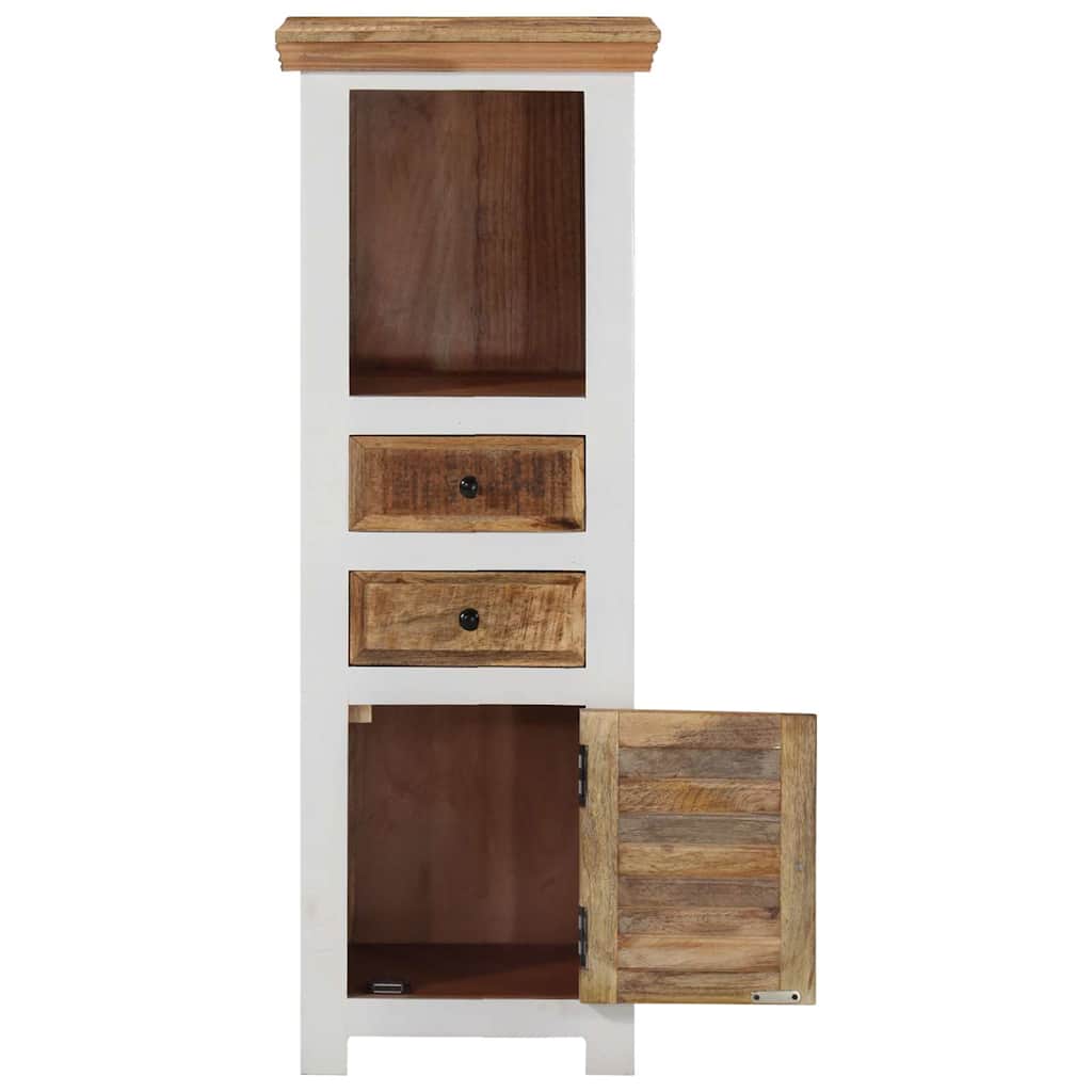 vidaXL Ντουλάπι Καφέ/Λευκό 40x30x110 εκ. Μασίφ Ξύλο Μάνγκο & Ακακίας
