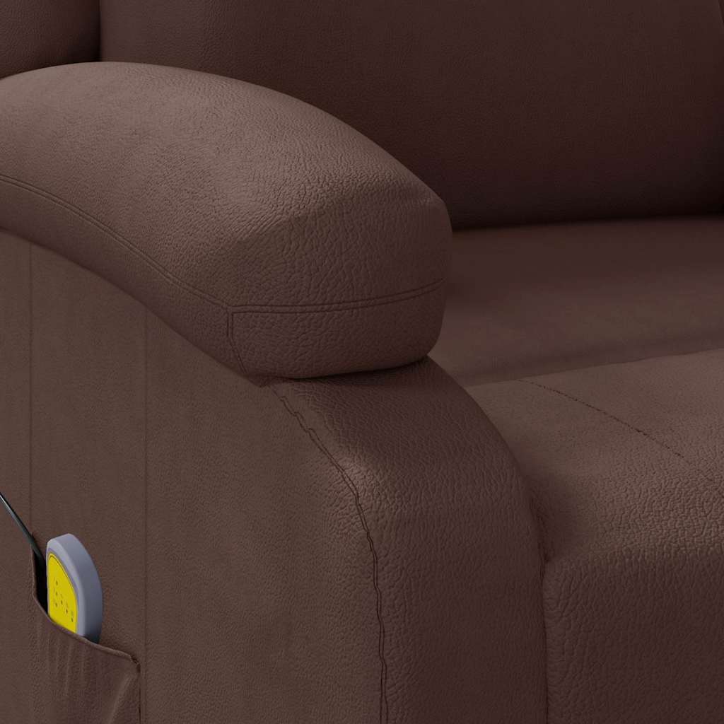 vidaXL Πολυθρόνα Μασάζ Καφέ από Συνθετικό Δέρμα