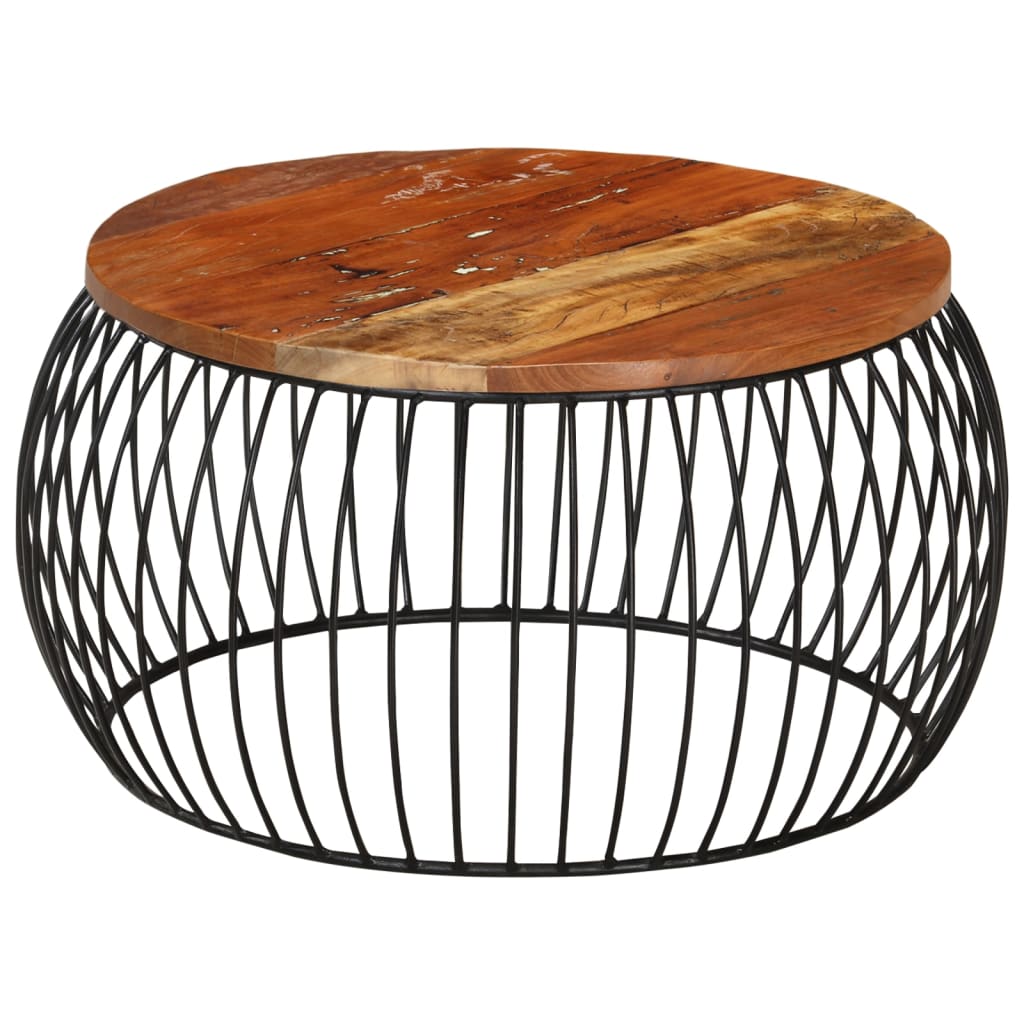 vidaXL Τραπεζάκι Σαλονιού Ø68 εκ. από Μασίφ Ανακυκλωμένο Ξύλο