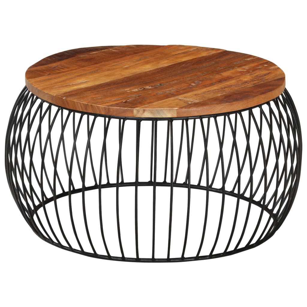 vidaXL Τραπεζάκι Σαλονιού Ø68 εκ. από Μασίφ Ανακυκλωμένο Ξύλο