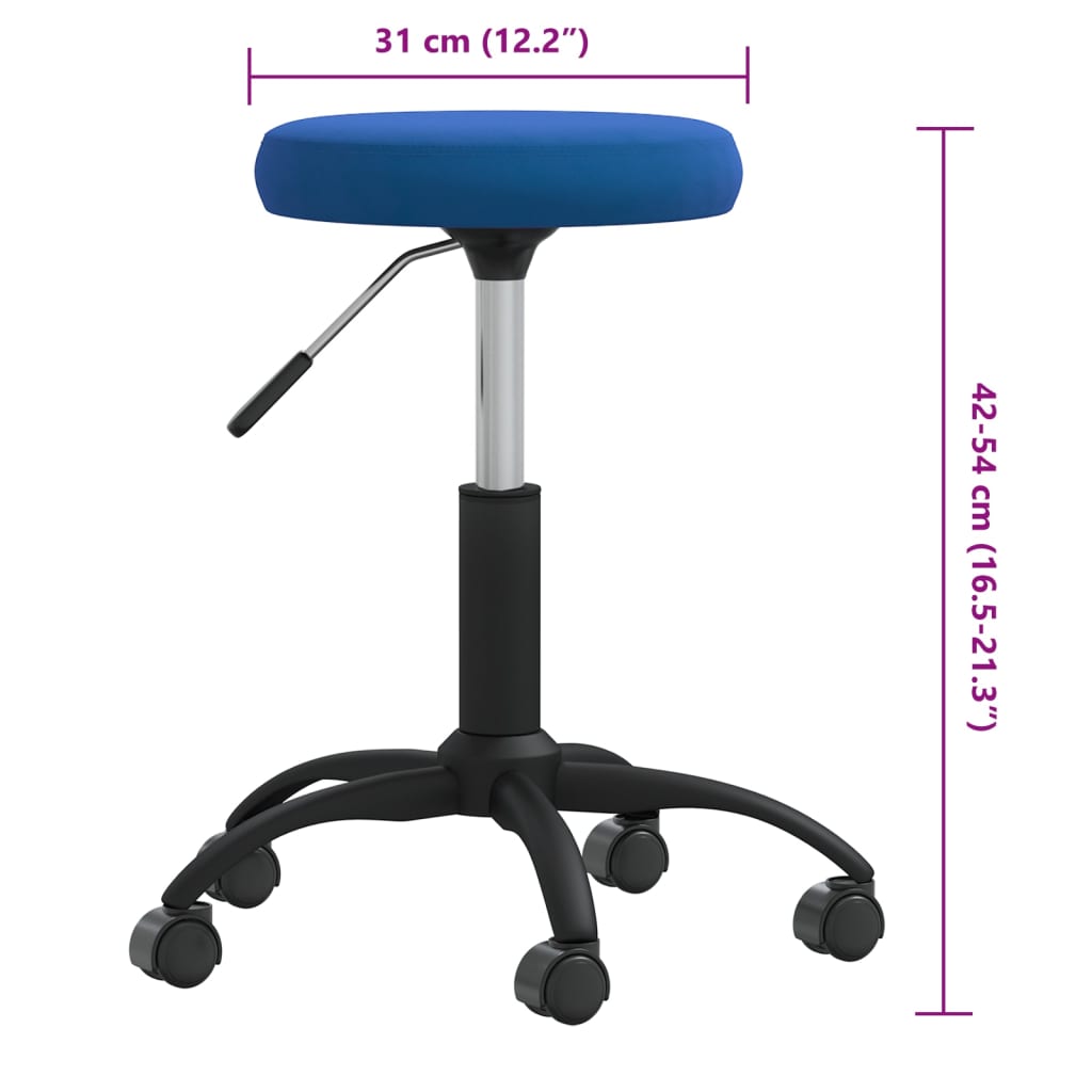 vidaXL Σκαμπό Μασάζ Βελούδινο Μπλε