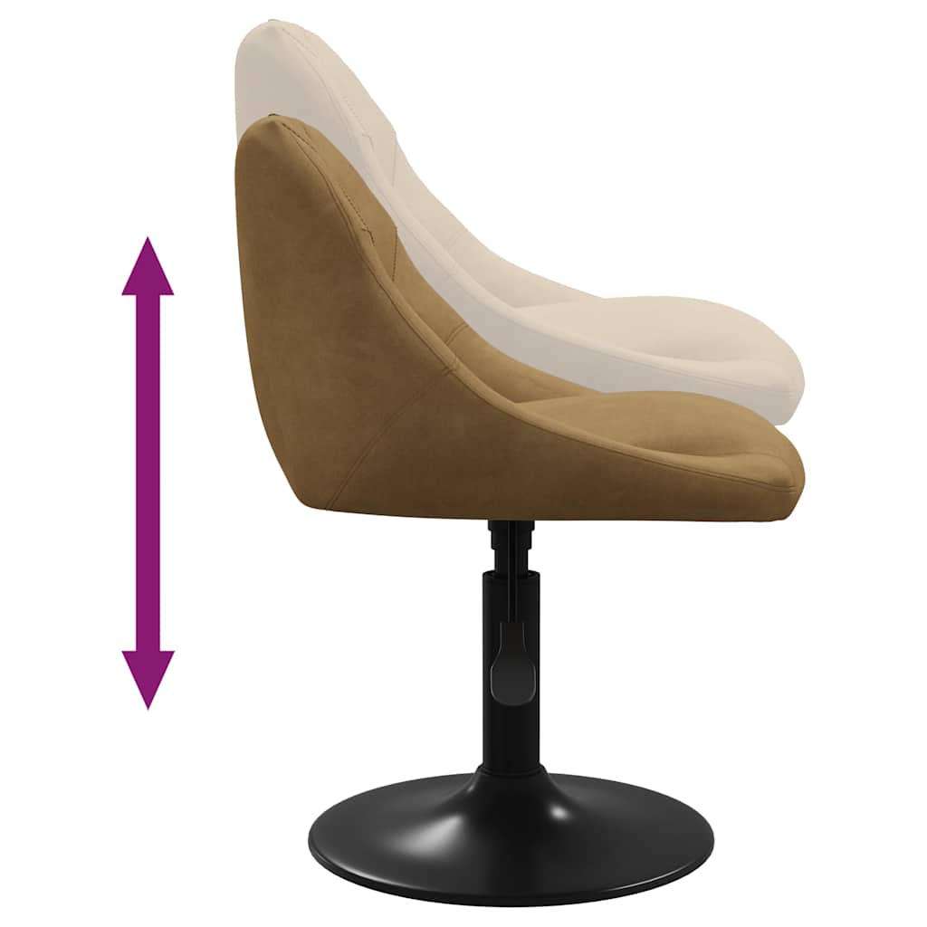 vidaXL Καρέκλες Τραπεζαρίας Περιστρεφόμενες 6 τεμ. Καφέ Βελούδινες