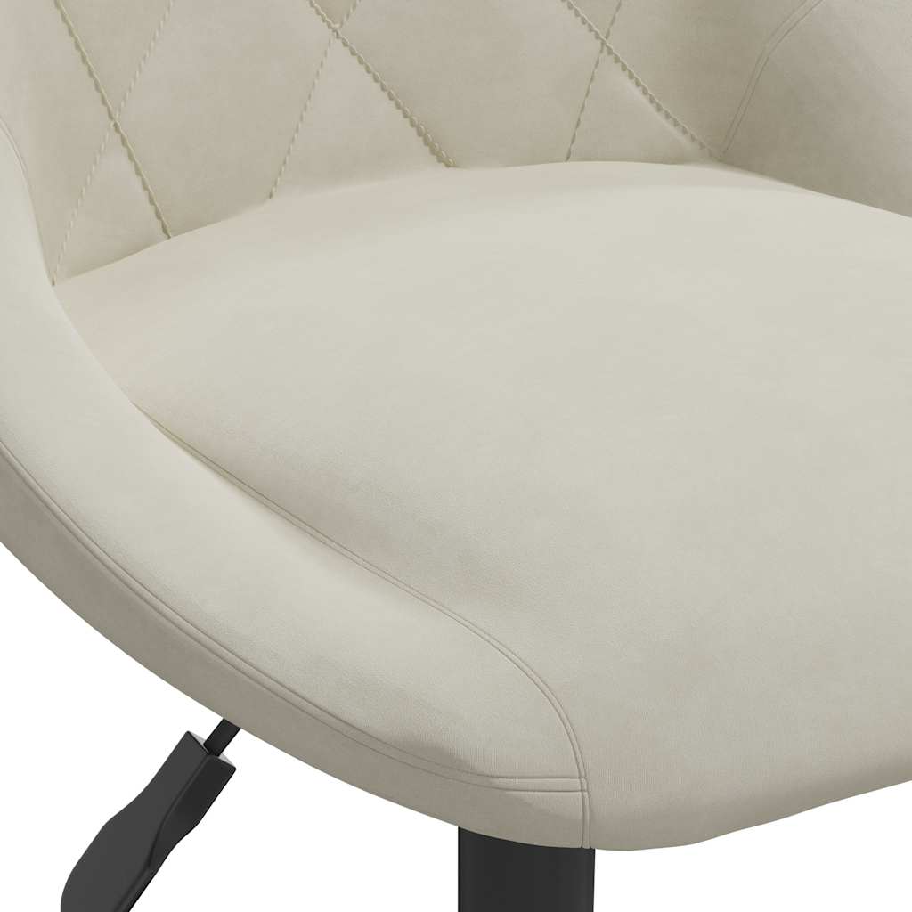 vidaXL Καρέκλα Τραπεζαρίας Κρεμ Βελούδινη