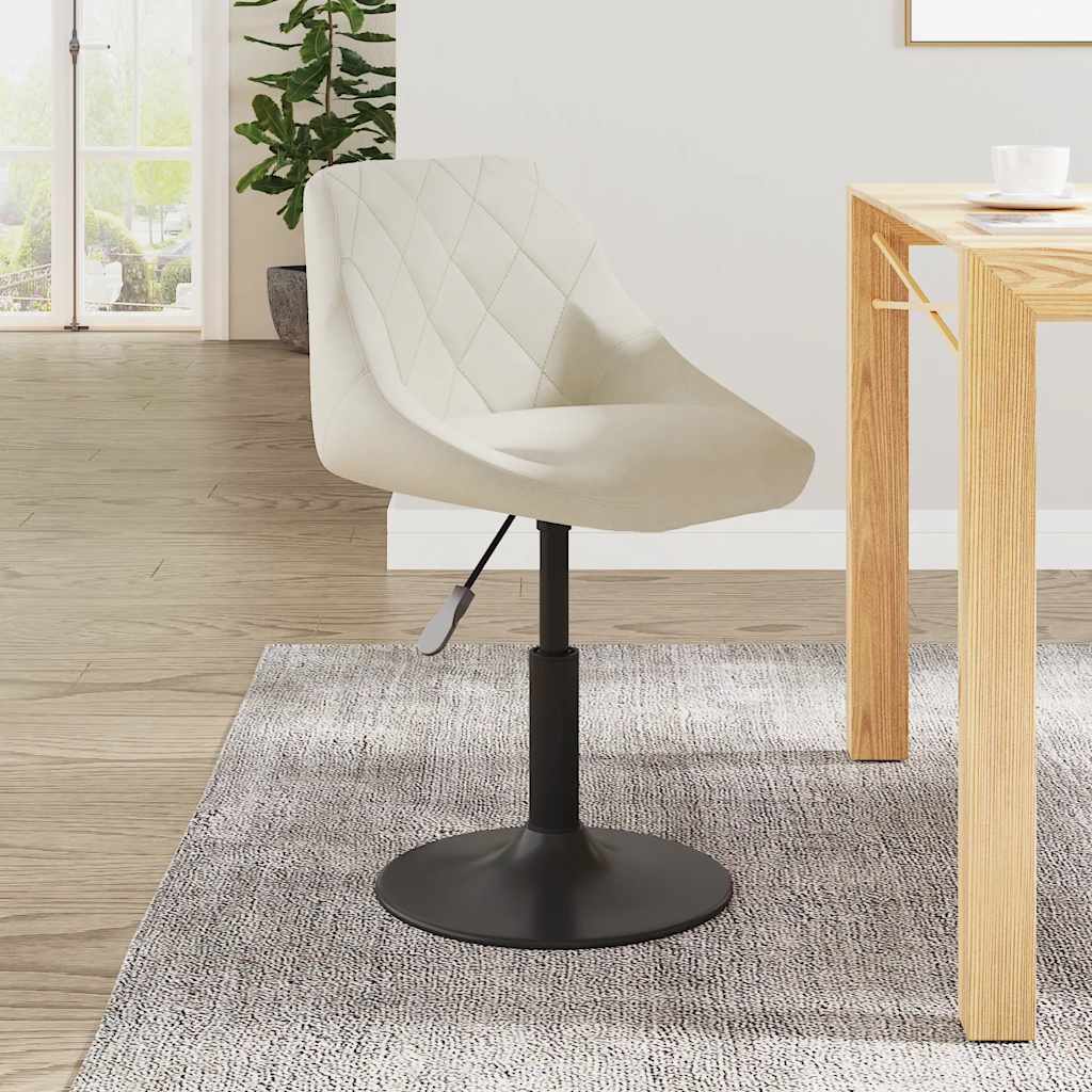 vidaXL Καρέκλα Τραπεζαρίας Κρεμ Βελούδινη