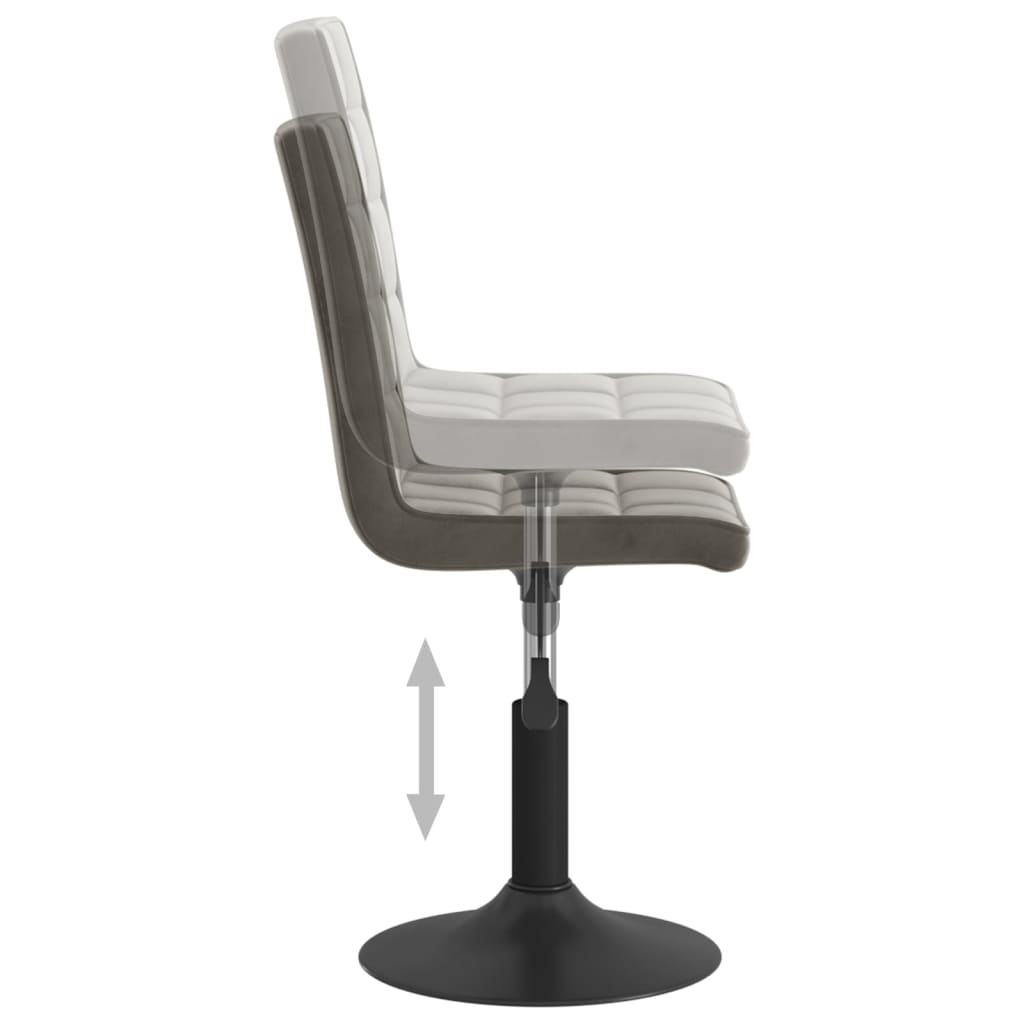 vidaXL Καρέκλες Τραπεζαρίας Περιστρεφόμενες 6 τεμ. Σκ. Γκρι Βελούδινες