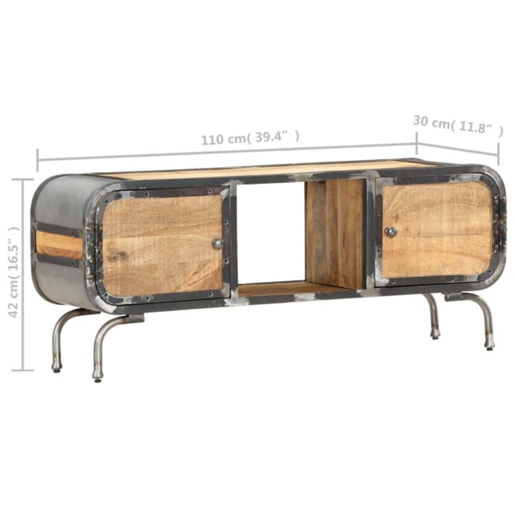vidaXL Έπιπλο Τηλεόρασης 110 x 30 x 42 εκ. από Μασίφ Ξύλο Μάνγκο