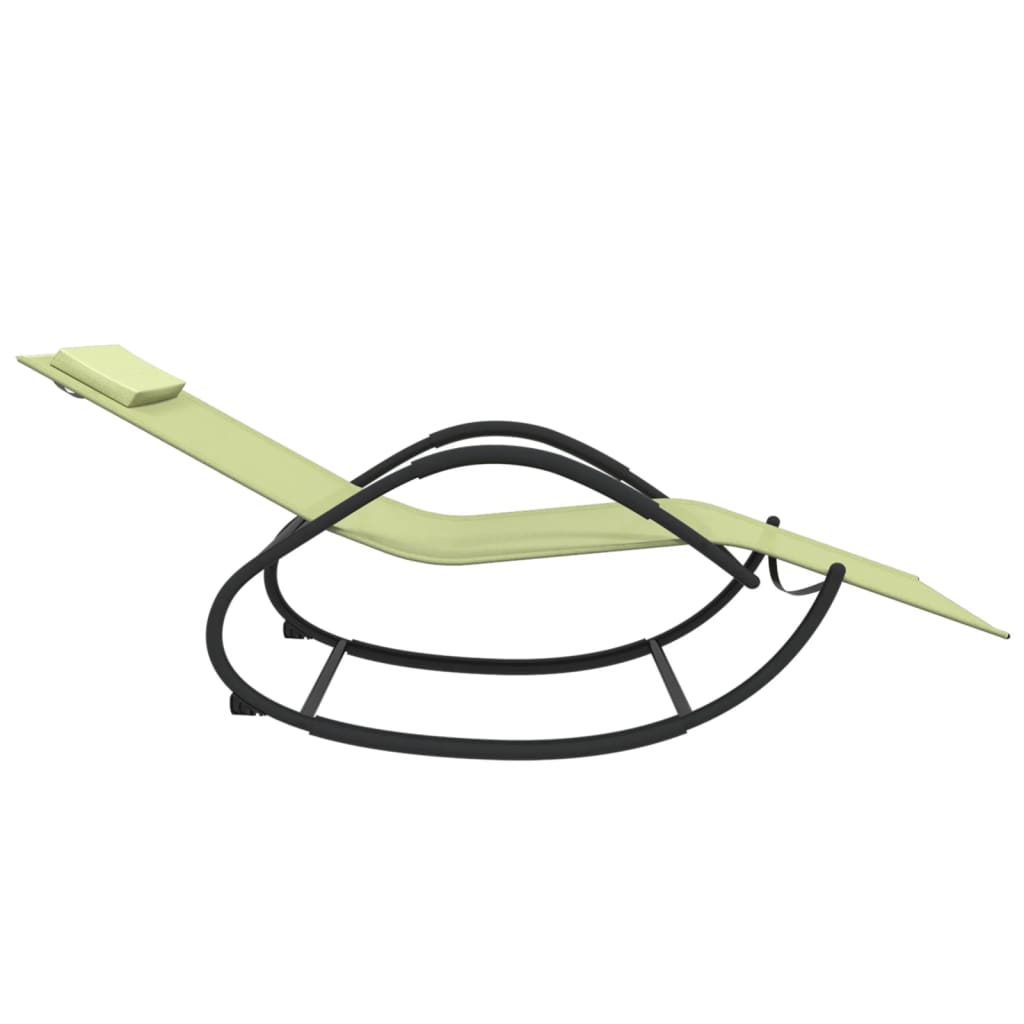 vidaXL Κουνιστές Ξαπλώστρες 2 τεμ. Κρεμ από Ατσάλι / Textilene