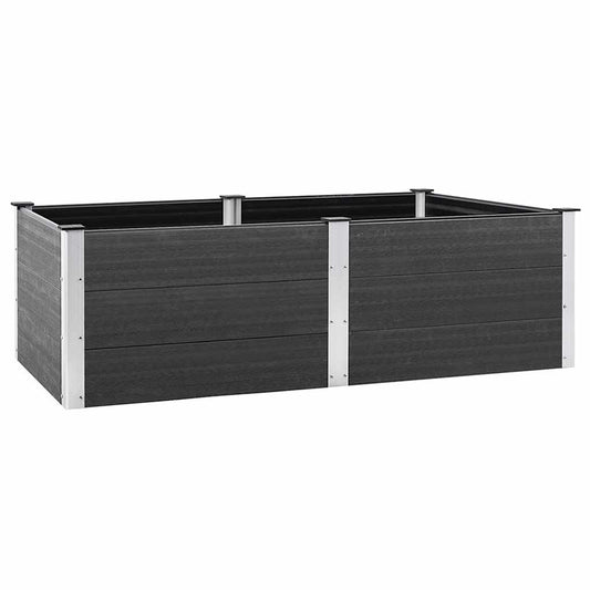 vidaXL Ζαρντινιέρα Υπερυψωμένη Γκρι 200 x 100 x 54 εκ. από WPC
