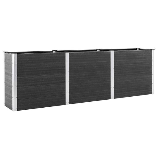 vidaXL Ζαρντινιέρα Κήπου Υπερυψωμένη Γκρι 300 x 50 x 91 εκ. από WPC