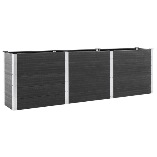 vidaXL Ζαρντινιέρα Υπερυψωμένη Γκρι 300 x 100 x 91 εκ. από WPC