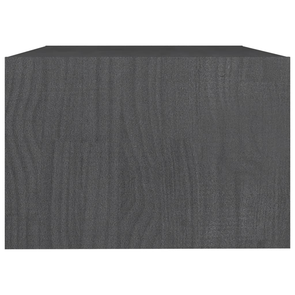 vidaXL Τραπεζάκι Σαλονιού Γκρι 75 x 50 x 33,5 εκ από Μασίφ Ξύλο Πεύκου