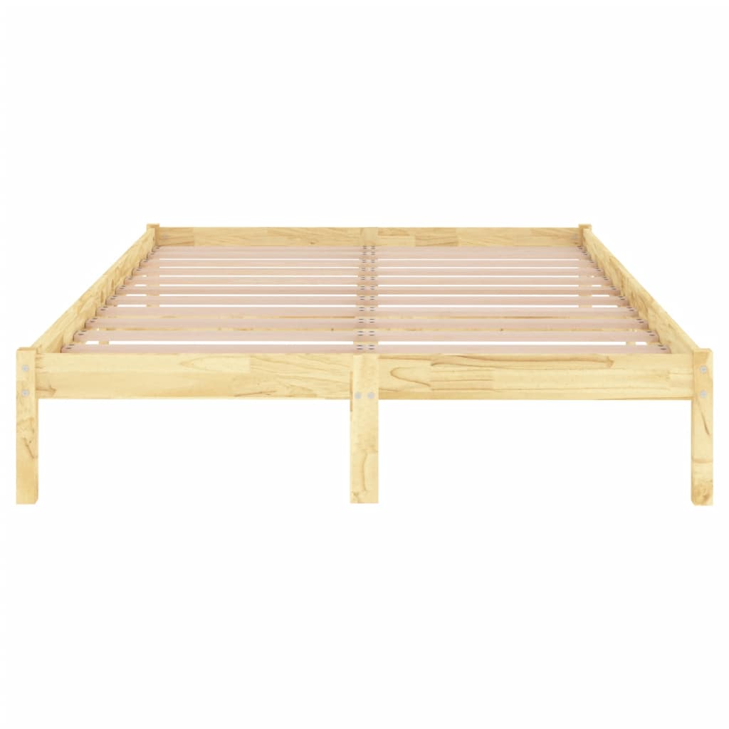 vidaXL Πλαίσιο Κρεβατιού 135 x 190 εκ. από Μασίφ Ξύλο Double