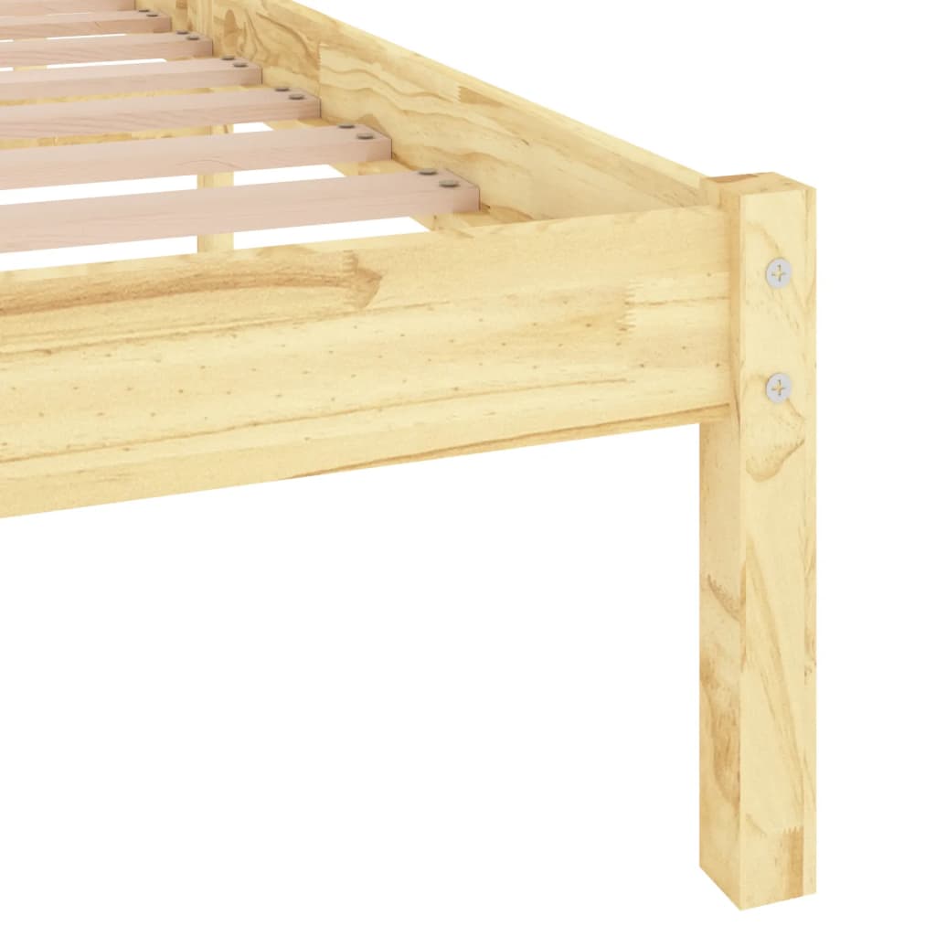 vidaXL Πλαίσιο Κρεβατιού 135 x 190 εκ. από Μασίφ Ξύλο Double