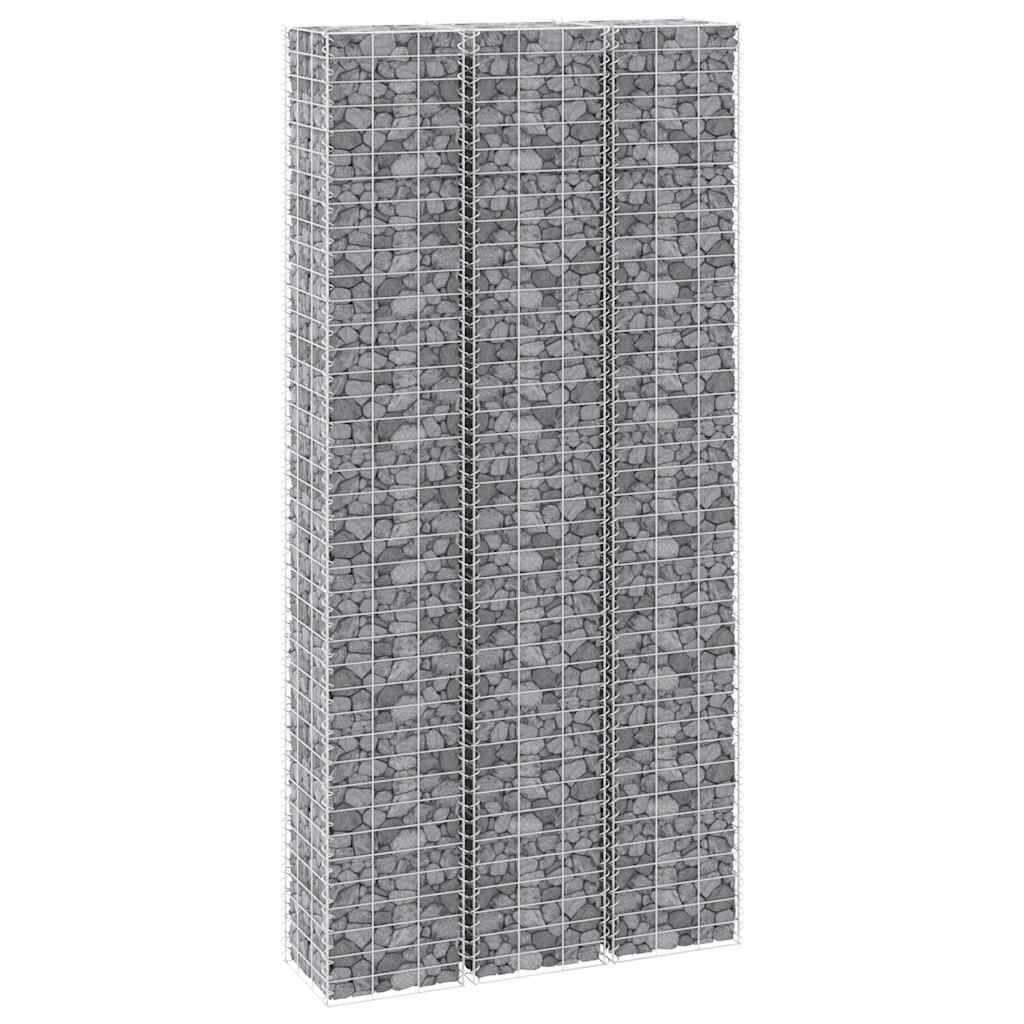 vidaXL Συρματοκιβώτια-Γλάστρες Υπερυψ. 3 τεμ. 30x30x150εκ. Σιδερένιες