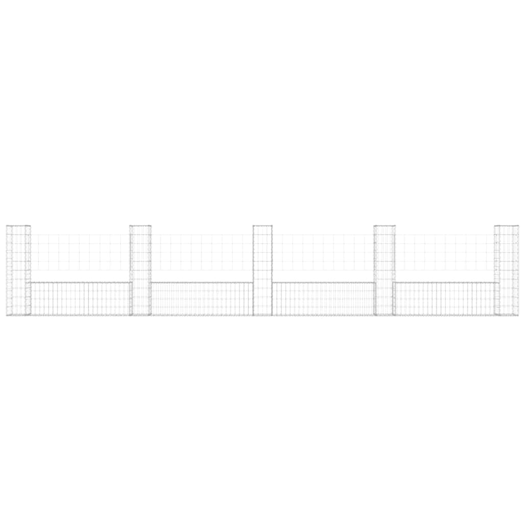 vidaXL Συρματοκιβώτια Στύλοι σε U Σχήμα 5 τεμ. 500x20x100 εκ Σιδερένια