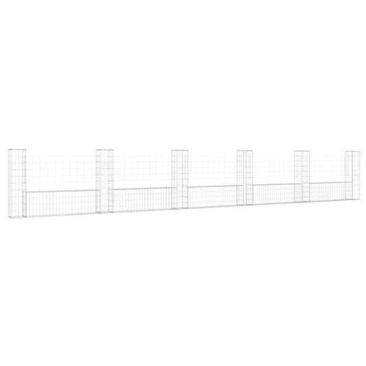 vidaXL Συρματοκιβώτια Στύλοι σε U Σχήμα 6 τεμ. 620x20x100 εκ Σιδερένια
