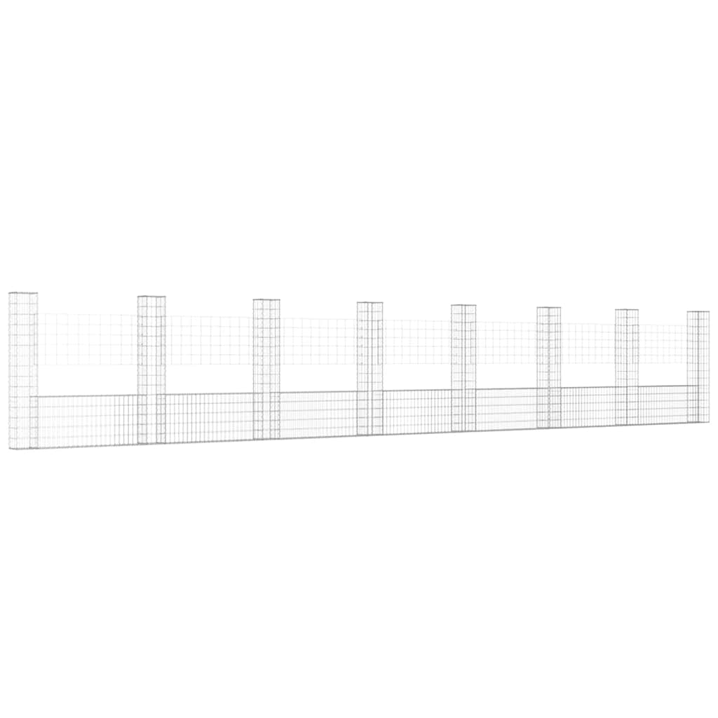 vidaXL Συρματοκιβώτιο σε U Σχήμα με 8 Στύλους 860x20x150 εκ Σιδερένιο