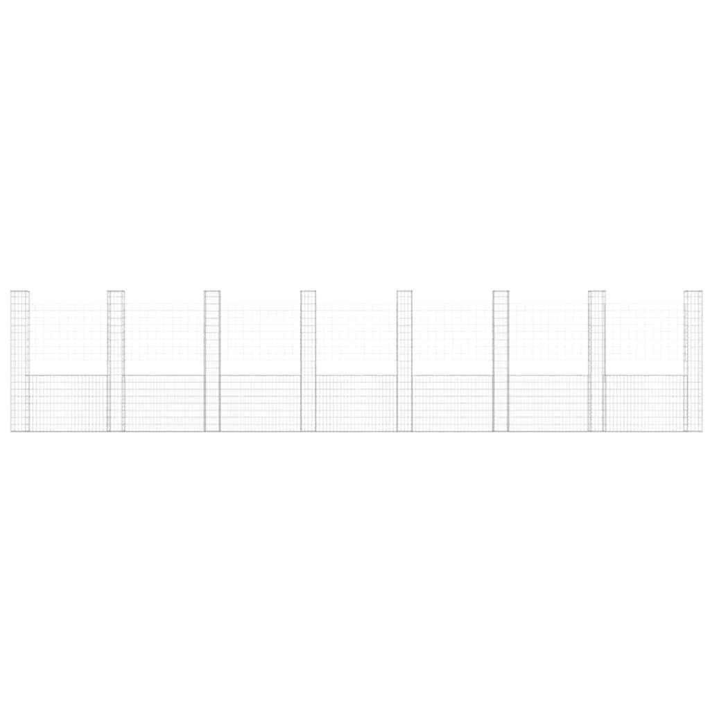 vidaXL Συρματοκιβώτιο σε U Σχήμα με 8 Στύλους 860x20x200 εκ. Σιδερένιο