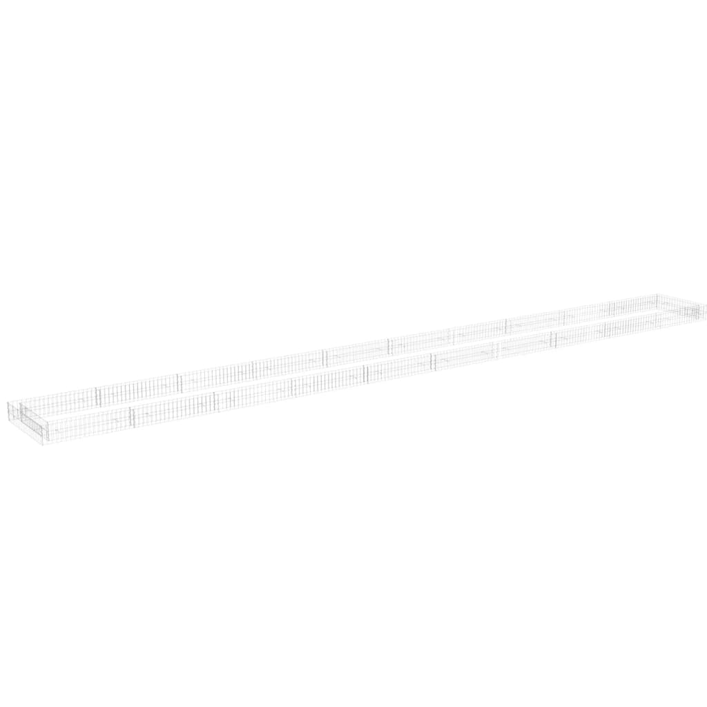 vidaXL Συρματοκιβώτιο-Γλάστρα Υπερυψωμένη 1000x100x20 εκ Γαλβ. Χάλυβας