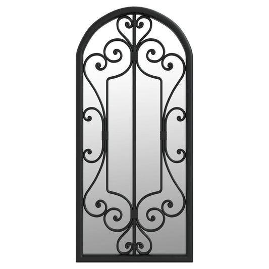 vidaXL Καθρέφτης Κήπου για Εξωτερικούς Χώρους Μαύρος 100x45 εκ. Σίδερο