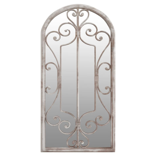 vidaXL Καθρέφτης Κήπου για Εξ. Χώρους Λευκό της Άμμου 70x30 εκ. Σίδερο