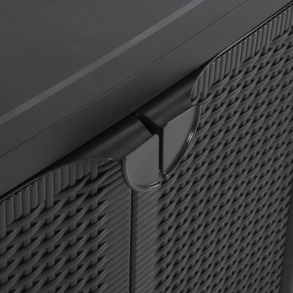vidaXL Ντουλάπι Αποθήκευσης Κήπου Μαύρο 65x45x88 εκ. από Ρατάν PP
