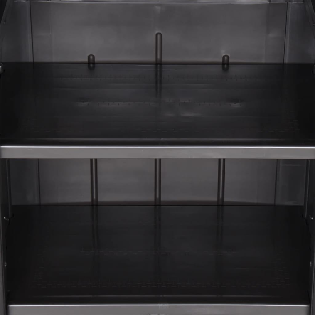 vidaXL Ντουλάπι Αποθήκευσης Κήπου Μαύρο 65x45x172 εκ. από Ρατάν PP