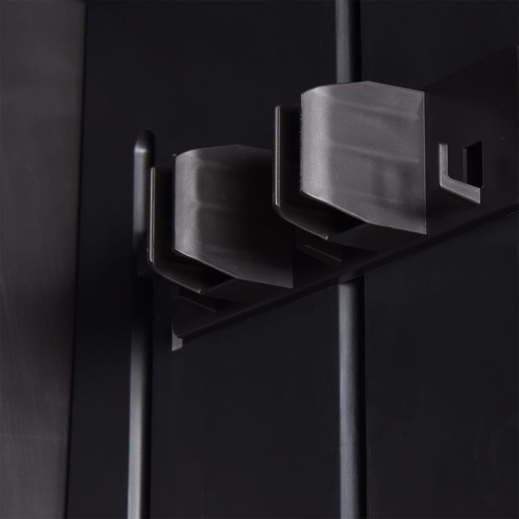 vidaXL Ντουλάπι Αποθήκευσης Κήπου Μαύρο 65x45x172 εκ. από Ρατάν PP