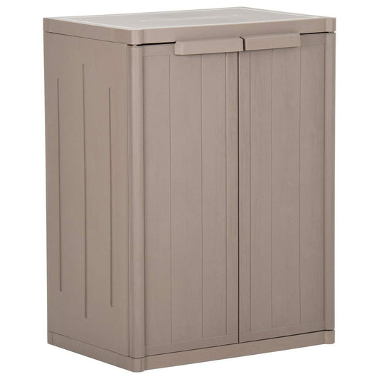 vidaXL Ντουλάπι Αποθήκευσης Κήπου Καφέ 65x45x88 εκ. PP Εμφάνιση Ξύλου
