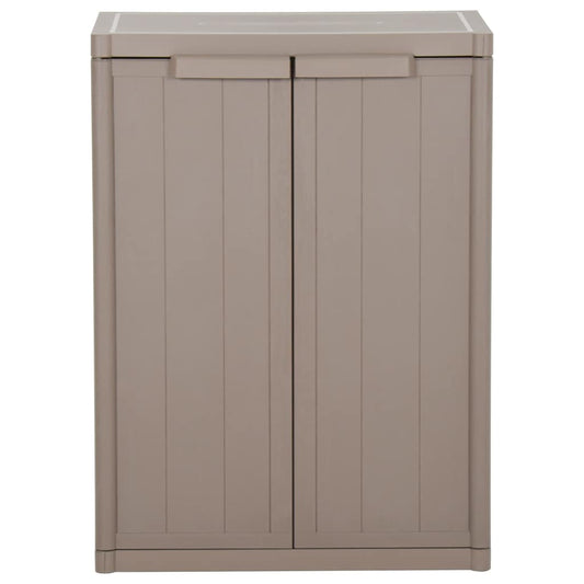 vidaXL Ντουλάπι Αποθήκευσης Κήπου Καφέ 65x45x88 εκ. PP Εμφάνιση Ξύλου
