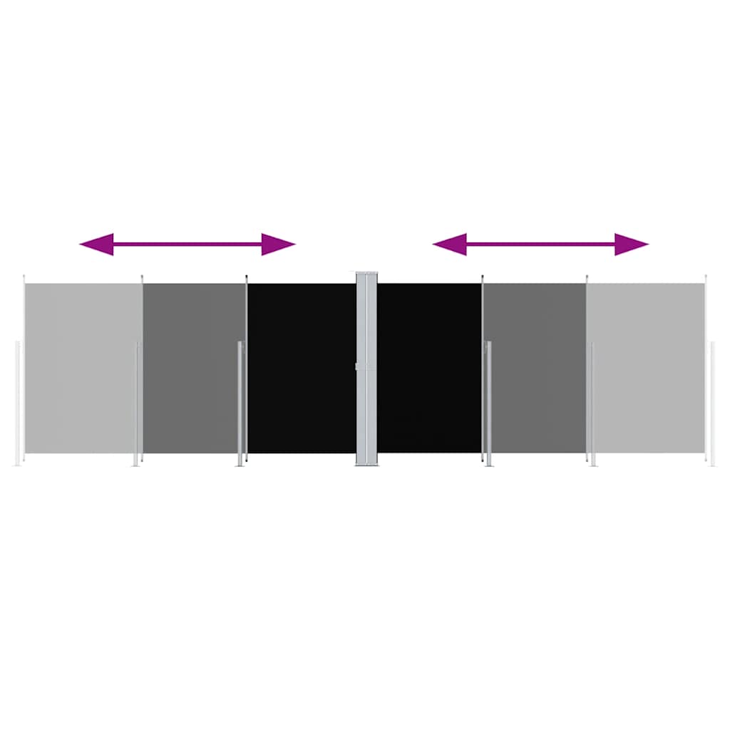 vidaXL Σκίαστρο Πλαϊνό Συρόμενο Μαύρο 180 x 600 εκ.