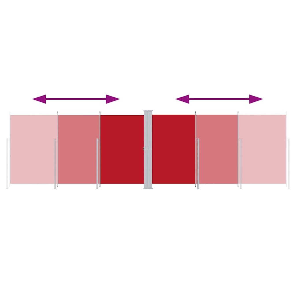 vidaXL Σκίαστρο Πλαϊνό Συρόμενο Κόκκινο 220 x 600 εκ.