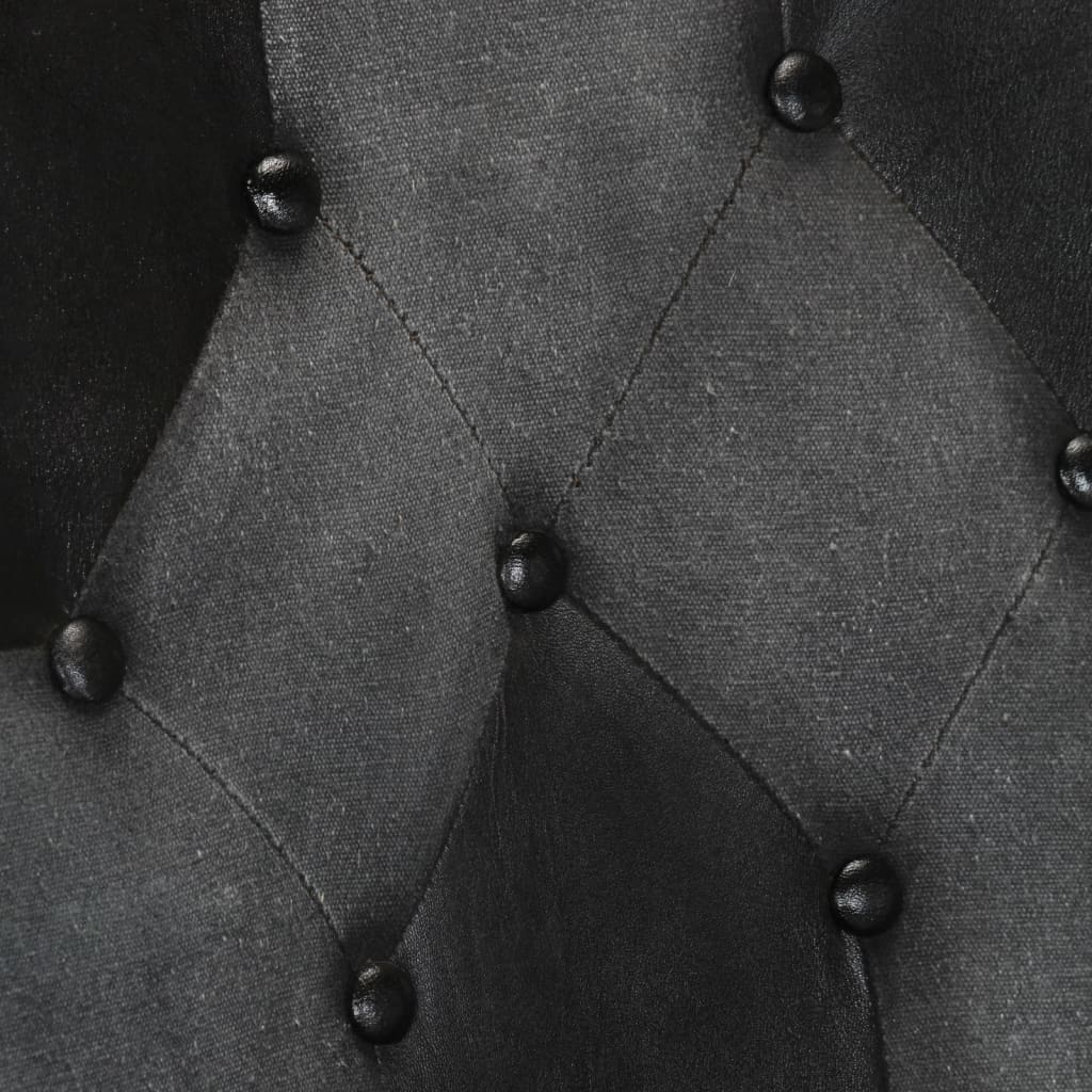 vidaXL Πολυθρόνα Μαύρη και Γκρι από Γνήσιο Δέρμα