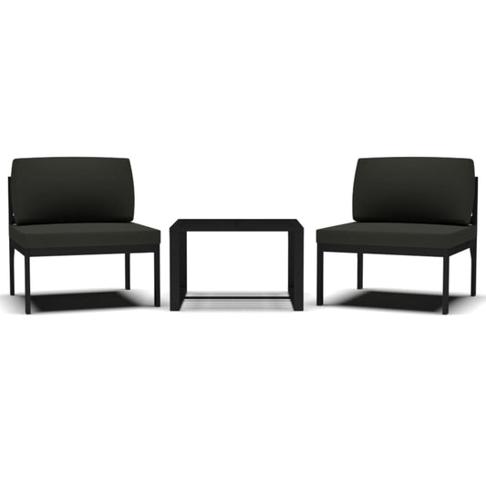 vidaXL Σαλόνι Κήπου Σετ 3 Τεμαχίων Ανθρακί Αλουμινίου με Μαξιλάρια