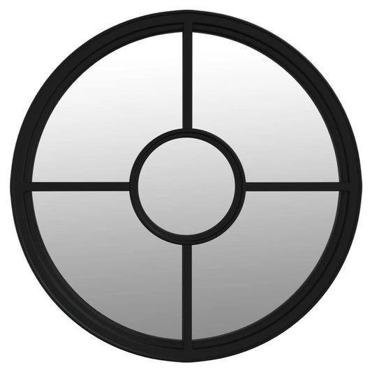 vidaXL Καθρέφτης για Εσ. Χώρους Στρογγυλός Μαύρος 40 x 4 εκ. Σίδερο