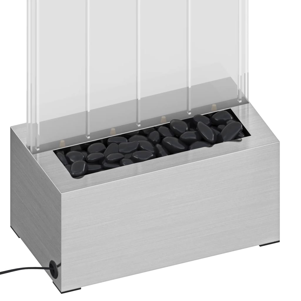 vidaXL Στήλη Με Φούσκες και Φώτα LED RGB 110 εκ. Ανοξ. Ατσάλι/Ακρυλικό