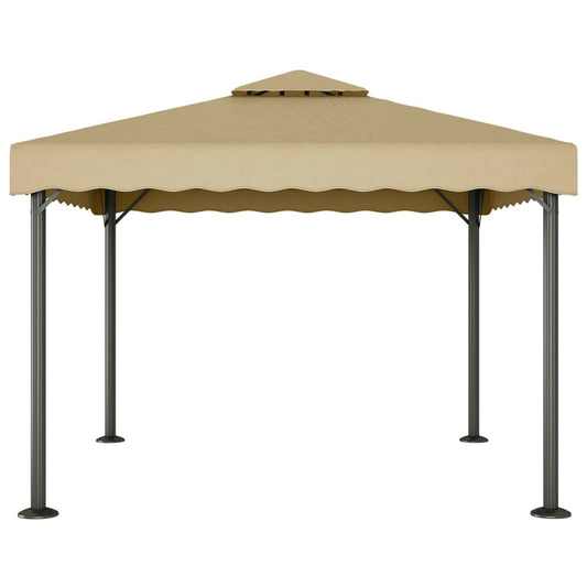 vidaXL Κιόσκι Taupe 3 x 3 μ. από Αλουμίνιο και Ατσάλι