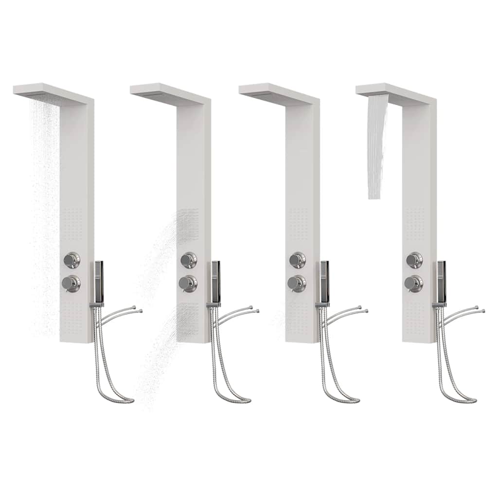 vidaXL Στήλη Ντους Υδρομασάζ Λευκή από Αλουμίνιο