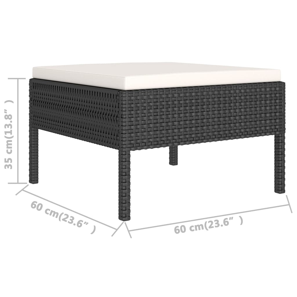 vidaXL Σαλόνι Κήπου Σετ 11 Τεμαχίων Μαύρο Συνθετικό Ρατάν με Μαξιλάρια
