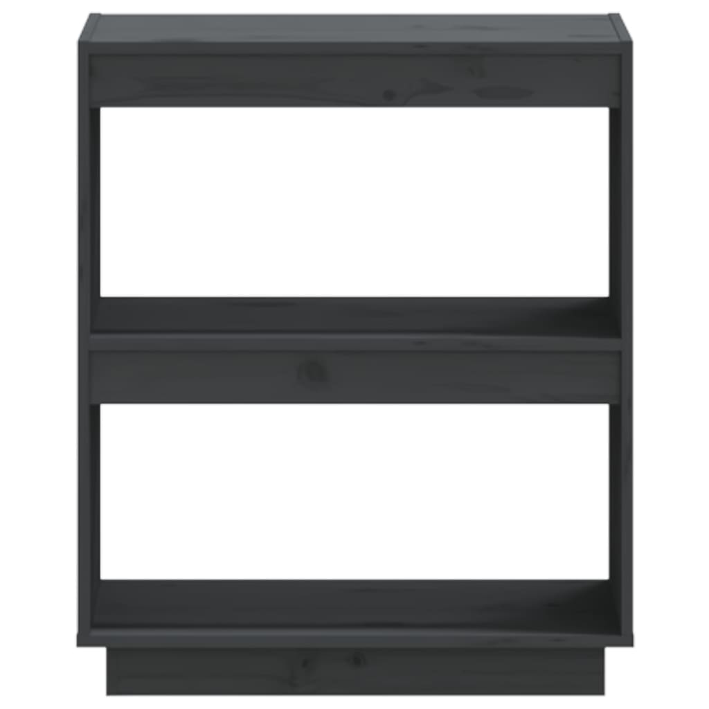 vidaXL Βιβλιοθήκη Γκρι 60 x 35 x 71 εκ. από Μασίφ Ξύλο Πεύκου