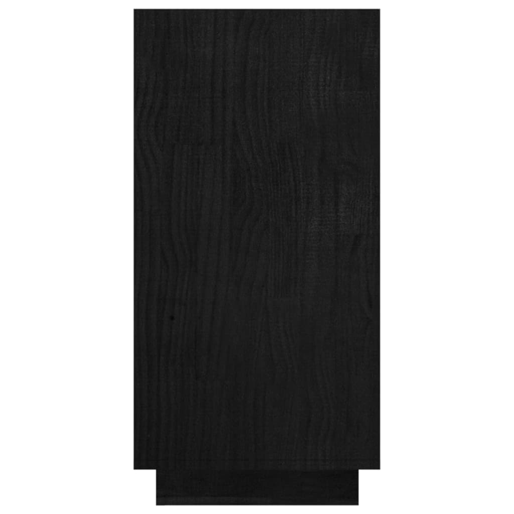vidaXL Βιβλιοθήκη Μαύρη 80 x 35 x 71 εκ. από Μασίφ Ξύλο Πεύκου