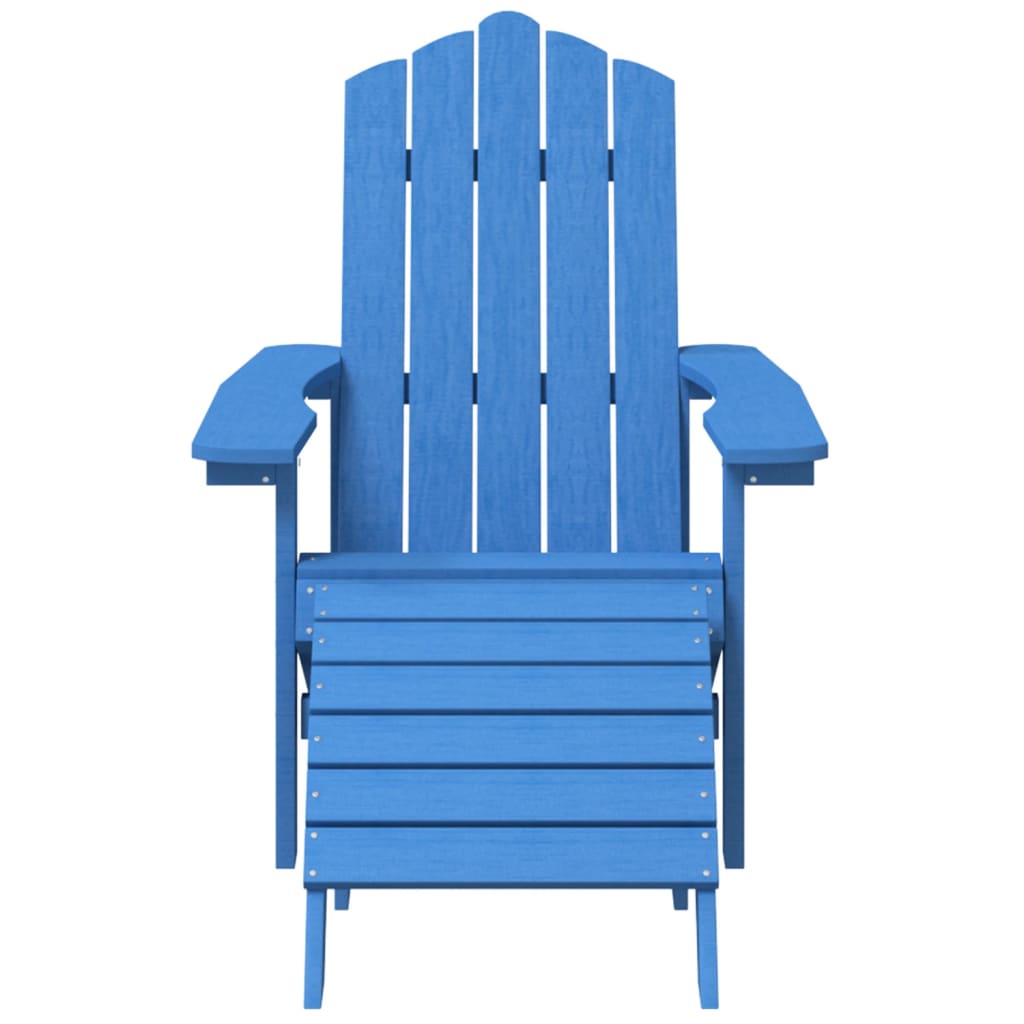 vidaXL Καρέκλα Κήπου Adirondack με Υποπόδιο Γαλάζιο από HDPE