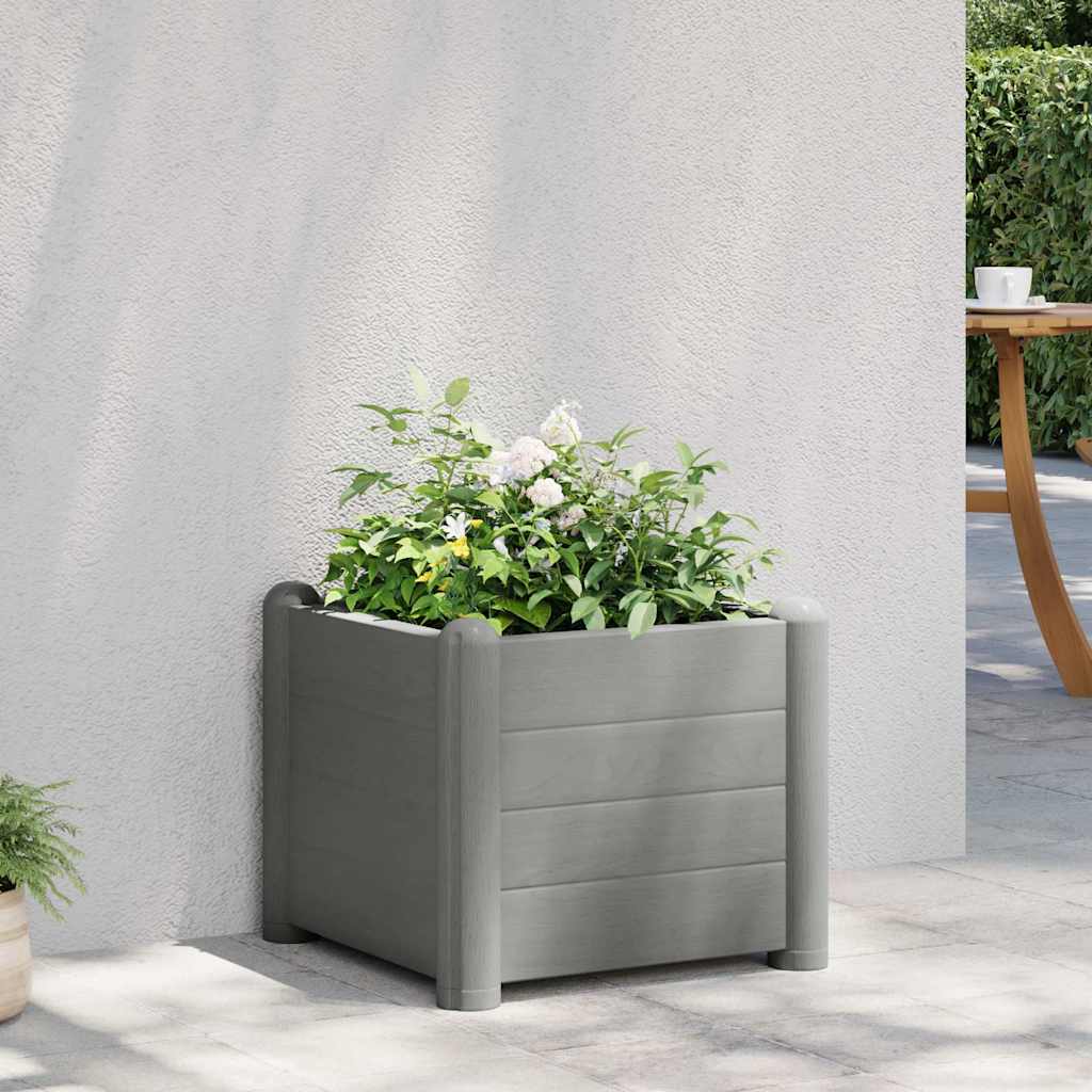 vidaXL Ζαρντινιέρα Υπερυψωμένη Γκρι 43 x 43 x 35 εκ. Πολυπροπυλένιο