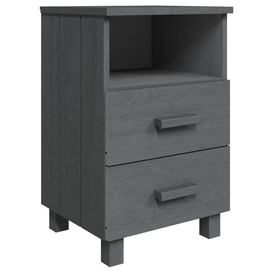 vidaXL Κομοδίνο HAMAR Γκρι 40x35x62 εκ. από Μασίφ Ξύλο Πεύκου