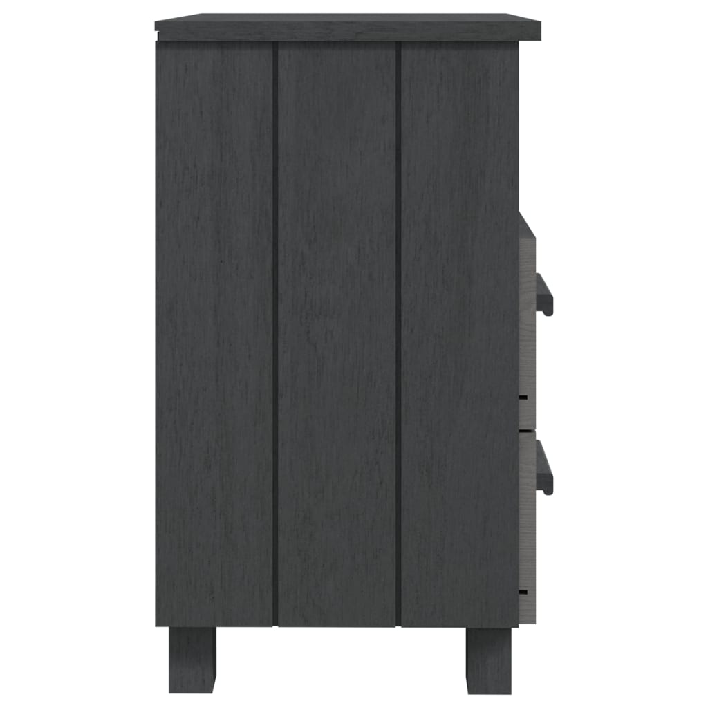 vidaXL Κομοδίνο HAMAR Γκρι 40x35x62 εκ. από Μασίφ Ξύλο Πεύκου